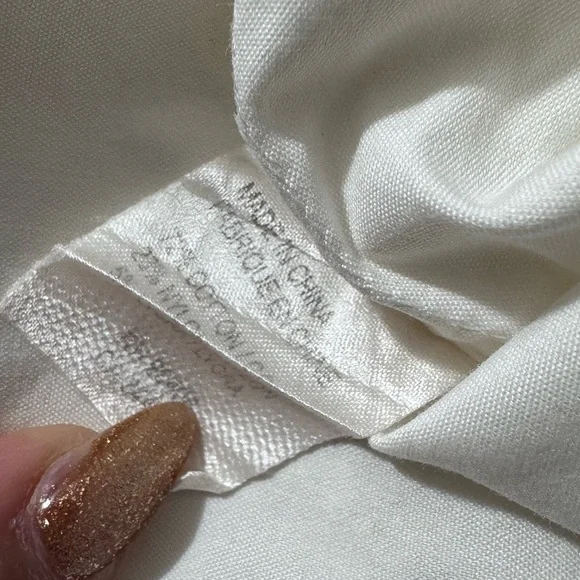 Theory Womens Marie Long Sleeve Blouse Top Sz M Medium Collar Cotton Blend Ivory - Picture 7 of 7